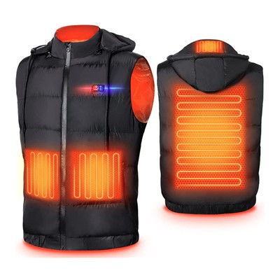 Létt upphitað vesti með rafhlöðupakka